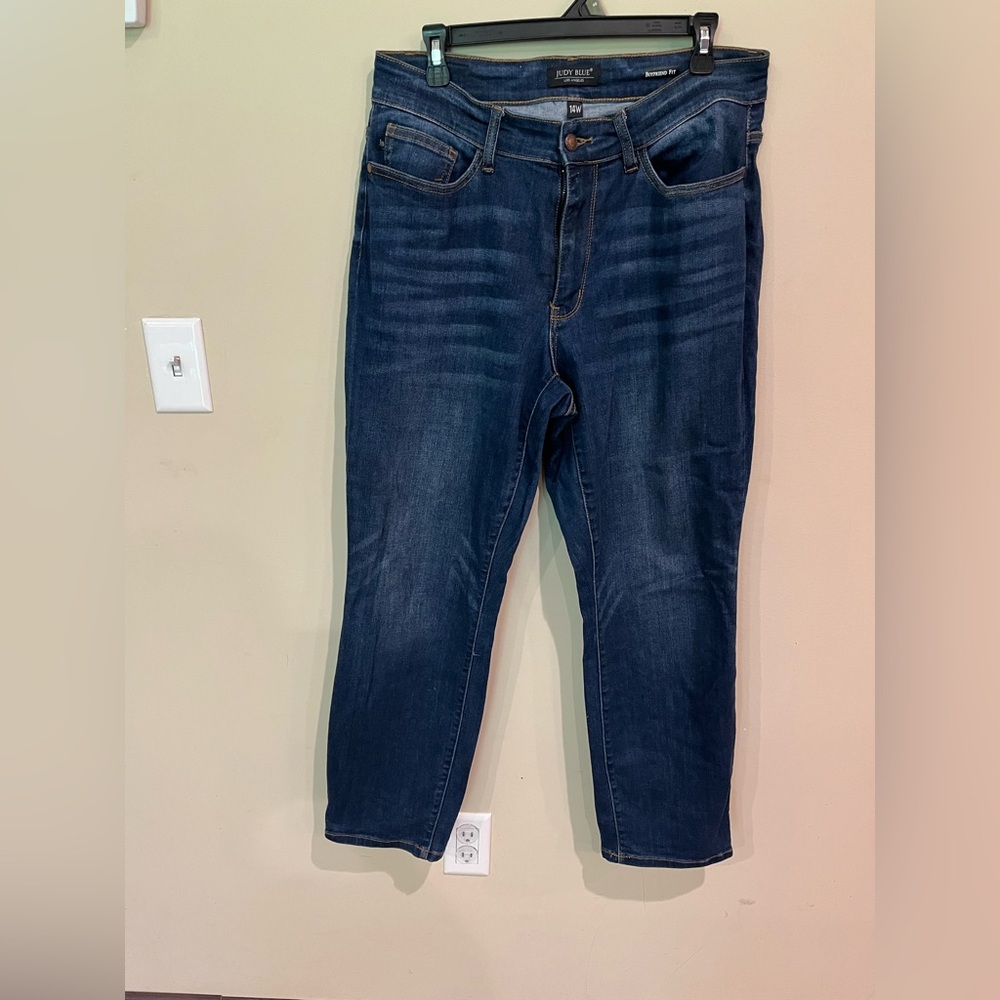 Judy Blue 14W boyfriend dark wash EUC